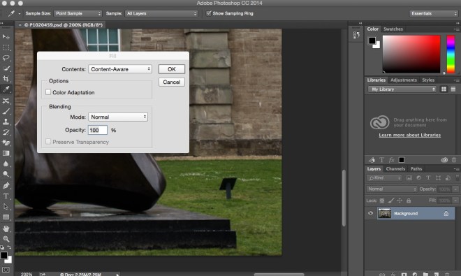 Content Aware Fill Dialog