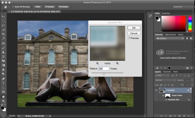 Gaussian Blur Dialog