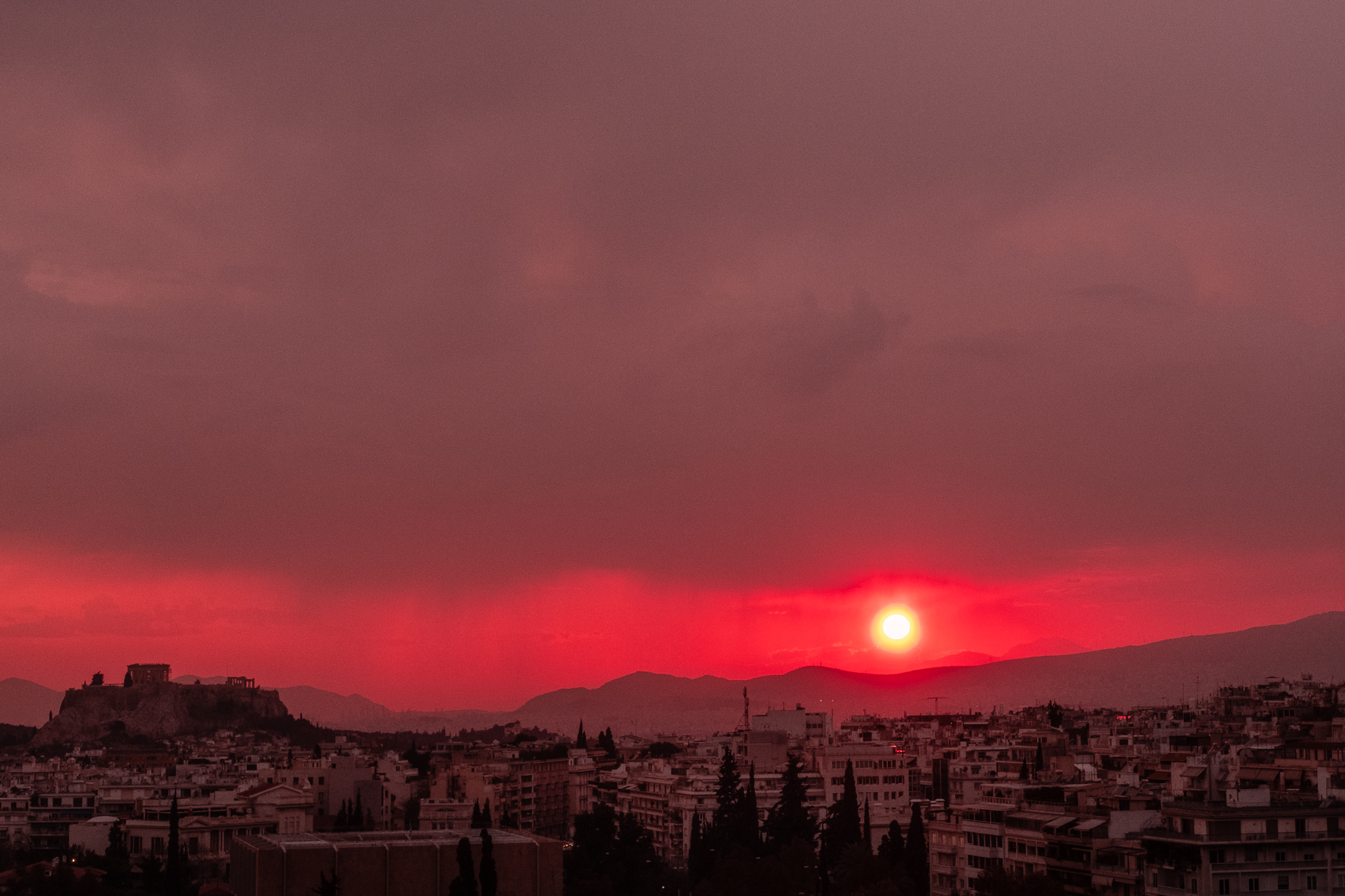 Sun Setting Over the Acropolis, Athens
