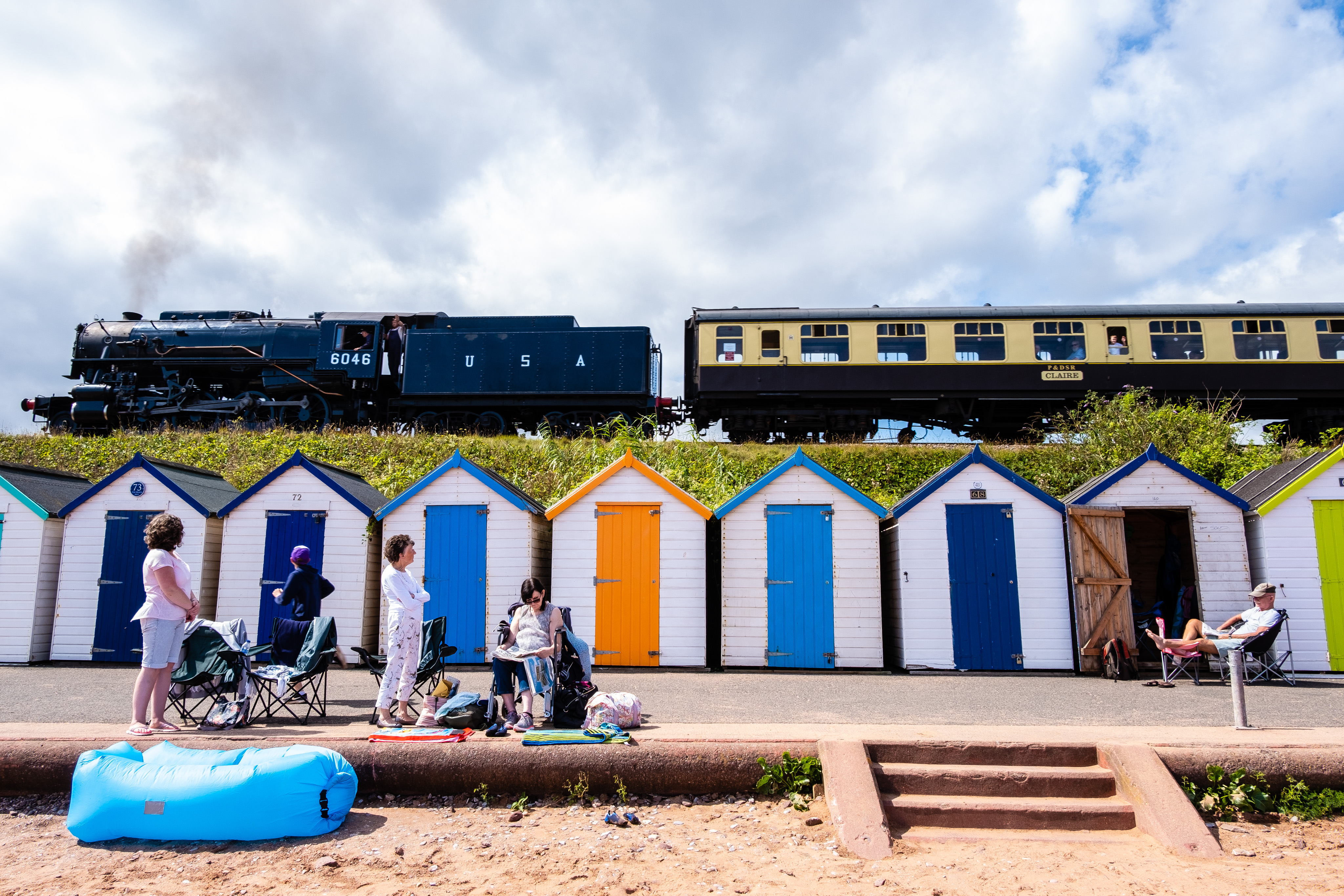 Train and Beach Huts, Paignton, Devon