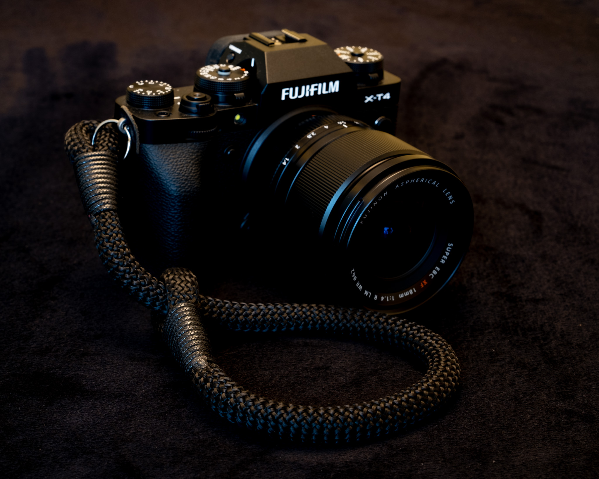 Black Acrylic Camera Wrist Strap with Fujifilm X-T4