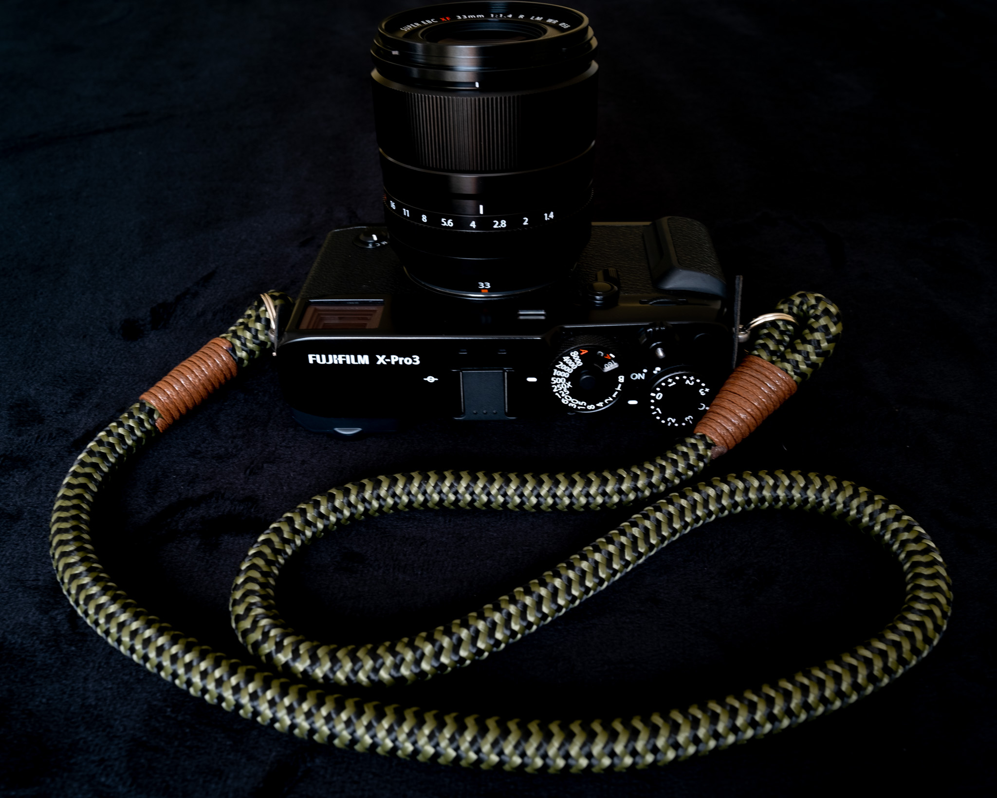 Hyperion Black-Olive Acrylic Camera Strap with Fujifilm X-Pro3